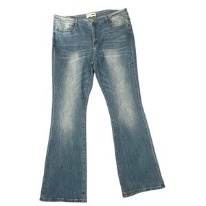 Fashion Nova Light Wash High Waist Stretch Flare Denim Inseam 32